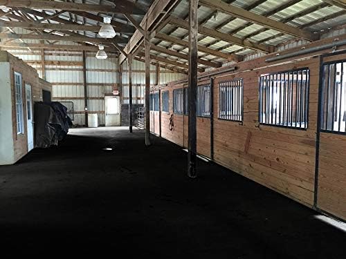 American Floor Mats - Heavy Duty Stall Tiles - Stable/Horse Tiles - Thick, Durable Rubber Flooring Solid Black 8' x 12' Set 3/8" Thick (24 Tiles Total)