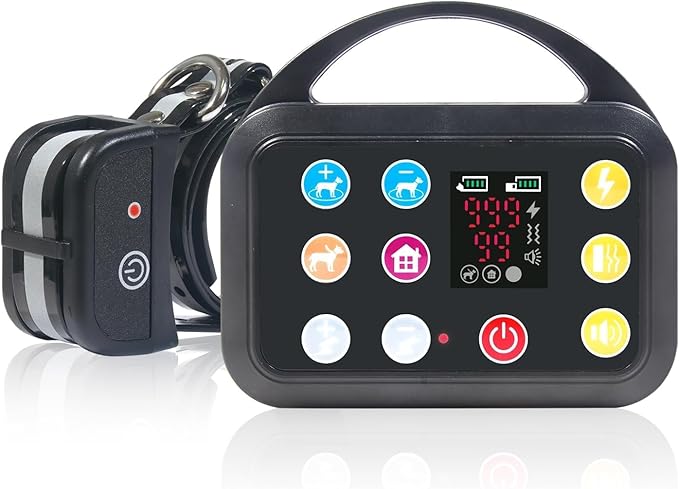 Plkm Dog Wireless Fence Indoor Outdoor Electric Fence Dog Training Collar 3 in 1 Pet Intelligent System, Out-of-Range Reminder AI Technology, Adjustable Range Shock Strength, Waterproof Rechargeable