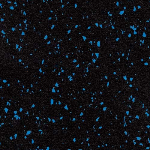 American Floor Mats 1/4in (7mm) Thick 10% Blue 4' x 16' Heavy Duty Rubber Rolls, Protective Exercise Mats, Home Gym Rubber Flooring