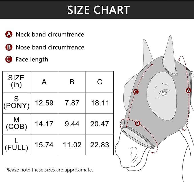 Horse Fly Mask with Ears - Large Eye Space for Full Vision, Breathable Stretch Comfort Fit, UV Protection, Forelock Opening, Easy Pull-On Green Full