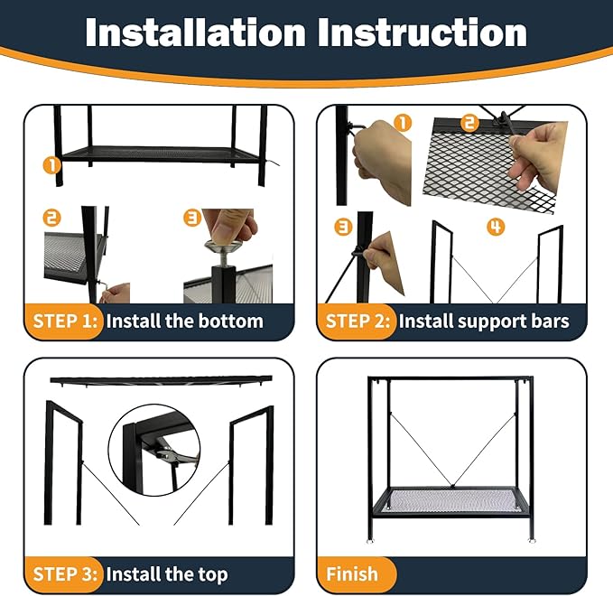 TONGMO Fish Tank Stand: The Perfect 29 Gallon Metal Aquarium Stand Measuring 32.7" W x 13" D x 32.3" H to Fit Your Aquatic Display Needs.