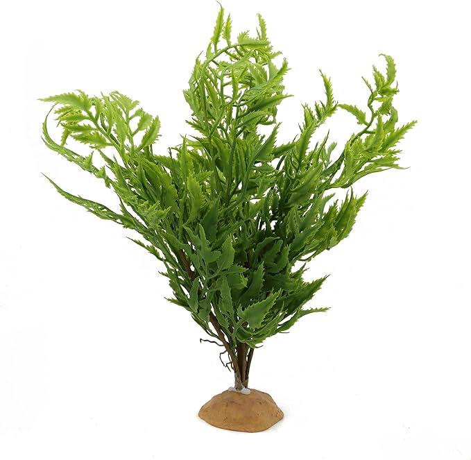 JIHAQUA Lifelike Reptile Tank Plant Decor, Fake Terrarium Plants Decor, Bearded Dragon Tank Accessories Artificial Plastic Plant for Reptile Habitat (Style C)