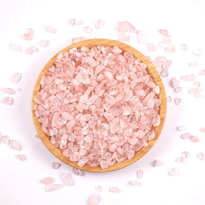 WAYBER 1 Lb/460g Natural Pink Quartz Crystal Stones Irregular Aquarium Pebbles Rock Sands for Turtle Tank/Succulent Plants/Vase Decoration (Fill 1 Cup)