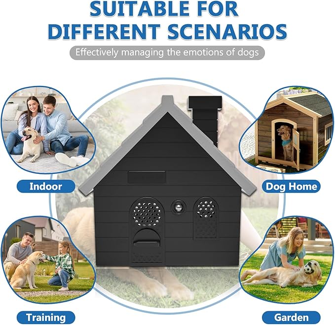 Dog Barking Control Devices, Anti Barking Device Ultrasonic Dog Barking Deterrent with 4 Modes, Stop Barking Dog Devices Up to 50 Ft Range, 2 in 1 Weatherproof Bark Control Device Outdoor Indoor