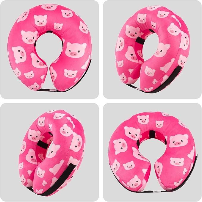 CuteBone Inflatable Dog Cone with Removable Soft Fleece Covers for Small/Medium/Large Dogs and Cats Neck Donut Collar After Surgery GWB01L