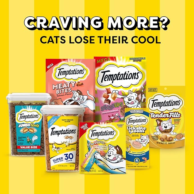 Temptations MixUps Backyard Cookout Flavor Crunchy and Soft Cat Treats, 30 oz. Tub