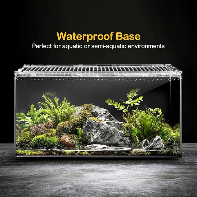 Reptile PC Terrarium,Spider Tank Starter Kit, Leopard Gecko Container,Tarantula Cage, Hermit Crab Habitat,Lizard Enclosure,Insect Housing,Jumping Spider Enclosure,Small Bearded Dragon Vivarium
