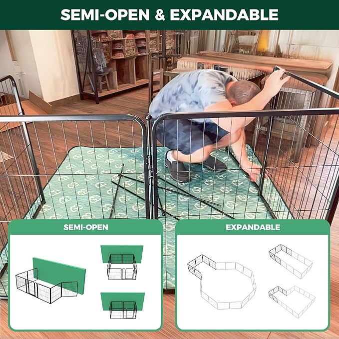 FXW Homeplus Unleashed Indoor Dog Playpen - Stress-Free and Safe Play, Heavy Duty 24 Inch 6 Wire Panels Dog Pen for Puppy and Small Dogs, Black│Patented