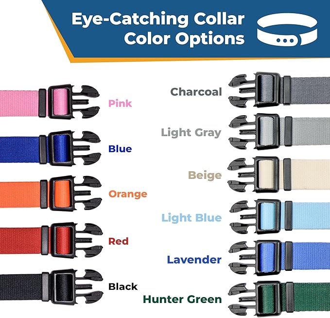 GoTags Reflective Personalized Dog Collar with Nameplate, Adjustable Dog Collar with Custom Engraved Steel Slide On Pet ID Tag, Silent, No Noise Dog Tag for Large Medium or Small (Hunter Green, Large)