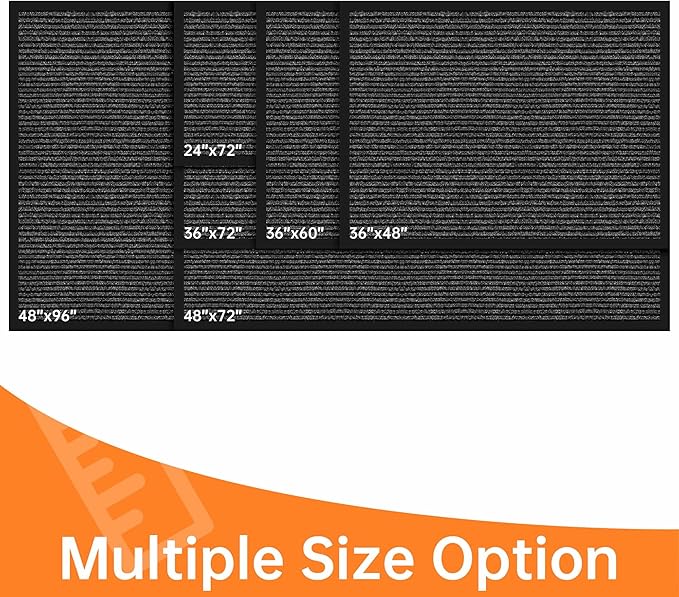 Indoor Outdoor Door Mat, 5’ x 3' Doormat for Entryway, Rubber Backing Non Slip Front Door Mat Outside Entrance, Super Absorbent Commercial Floor Mat for Home Office