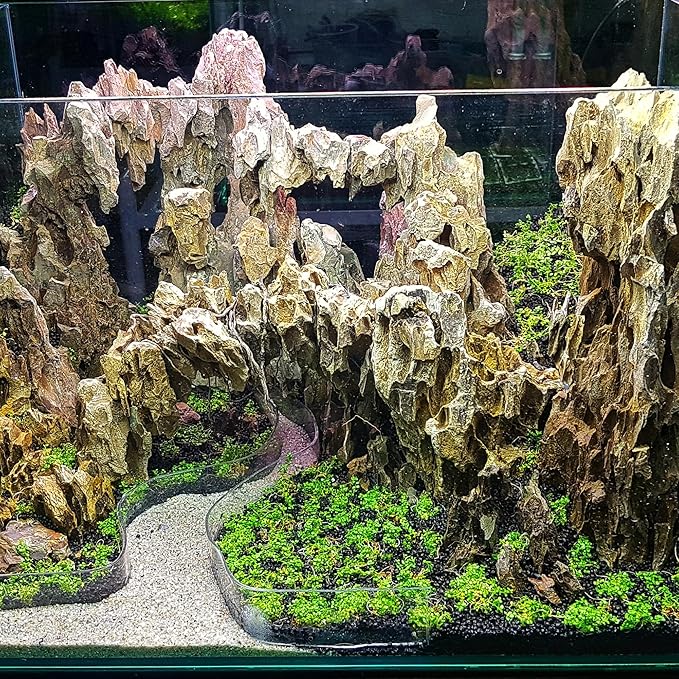 10-12 Inches Natural Dragon Stone 3 PCS Extra Large Aquarium Rocks for Aquascaping, Aquarium Landscaping, Terrariums, Fish Tank Decoration, Vivariums, Paludarium, Amphibian Enclosures