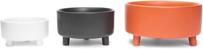Waggo Uplift Ceramic Dog Bowl for Small Medium and Large Breeds - Heavyweight and Durable Pet Food and Water Dish Crock, Dishwasher Safe, Modern, Elevated Feeder (Teracotta, Large)