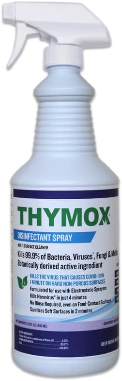 Botanical Disinfectant Spray 32 oz - All Natural Multipurpose Cleaner, Pet Friendly, Hospital Grade Disinfectant, Kitchens, Pet Hospitals, Vet Clinics, Restoration, Lemongrass Fragrance