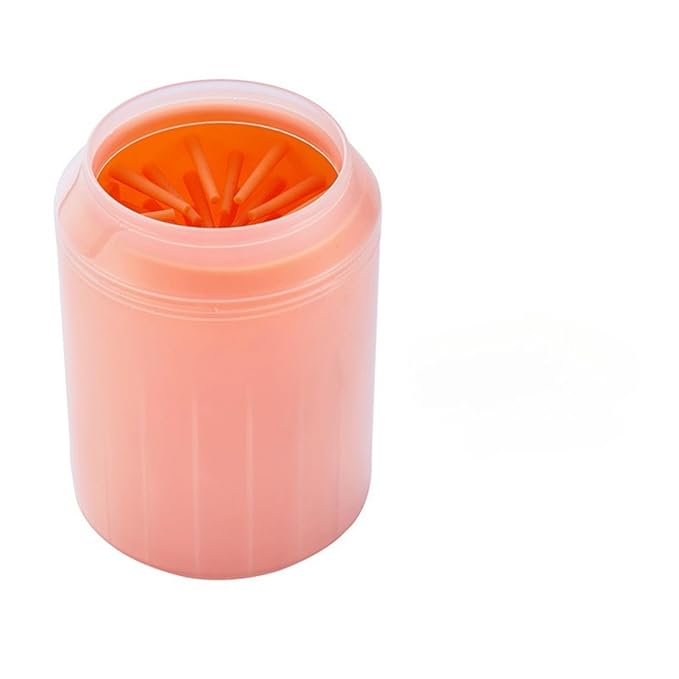 Portable Dog Paw Cleaner Dog Paw Washer Paw Mud Cleaner Pet Foot Cleaner Suitable for Large, Medium and Small Dogs/Cats (Orange, Large)