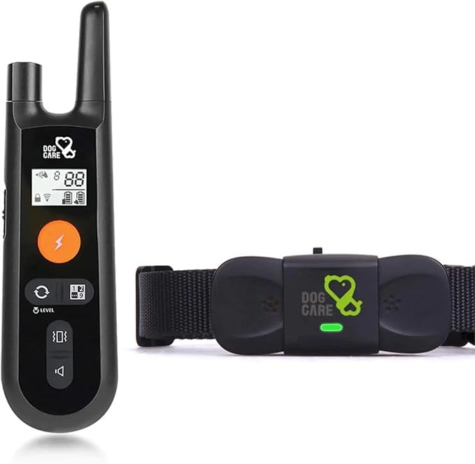 DOG CARE Dog Training Collar with Remote - Dog Shock Collar for All Dogs with 1800FT Remote, Rechargeable Dog Bark Collar with Beep/Vibration/Shock Modes, Security Lock, Rainproof