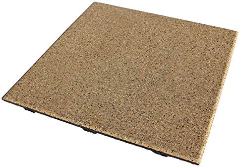 American Extreme Rubber Gym Mats - 1 Inch Thick Colorful Tiles - Superior Shock and Sound Absorbing - 35% Gold/Grey/White 100 Pack (Covers 400 Sq Ft)