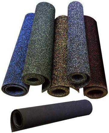 American Floor Mats 1/4in (7mm) Thick 10% Green 4' x 6' Heavy Duty Rubber Rolls, Protective Exercise Mats, Home Gym Rubber Flooring