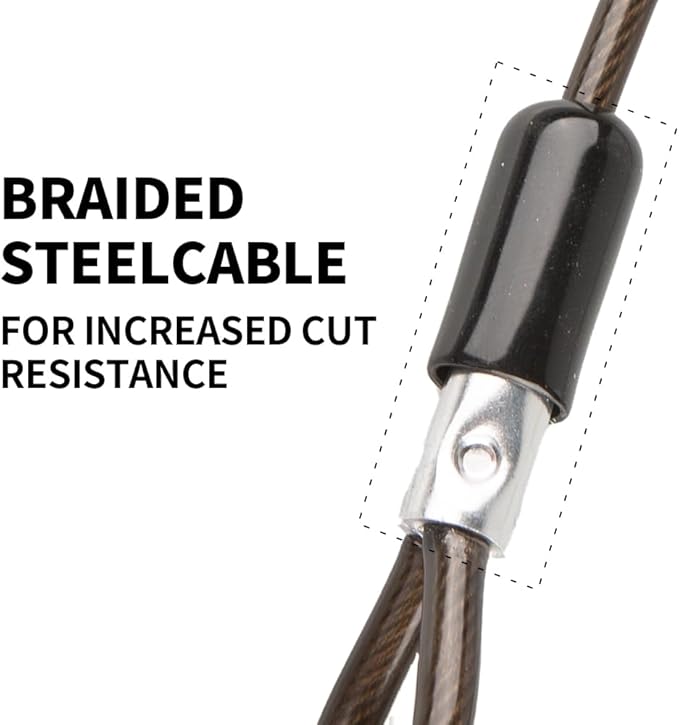 Dog tie Out Cable, 10/20/25/30/50/70/100 feet, Suitable for Dogs up to 350 pounds, Dog Cable with Swivel Buckle, Lightweight, Non-Winding, for Outdoor Camping, Yard Dog Cable (Black, 100FT)