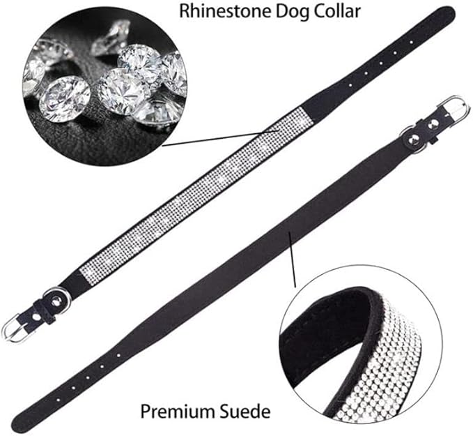 Rhinestone Dog Collar for Small Dogs, Bling Diamond Fancy Crystal Glitter Pretty Jewel Pet Puppy Collars for XXS XS Small Medium Large Breed Girl Dogs Female Cats Kitten, Blue XSmall