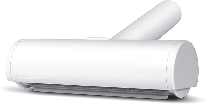 MoonRoller, Pet Hair Removal Tool with Detachable Handle and Cleaning Scraper, Reusable Cat and Dog Hair Remover for Couch, Carpet, Furniture, Car, Bedding, Blanket, Rug, and More