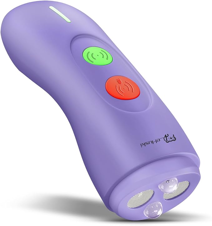 Dog Bark Deterrent Device - Rechargeable Ultrasonic Anti Barking Device for Dogs Effective Control up to 50 Ft Safe and Humane for Indoor and Outdoor Use Purple