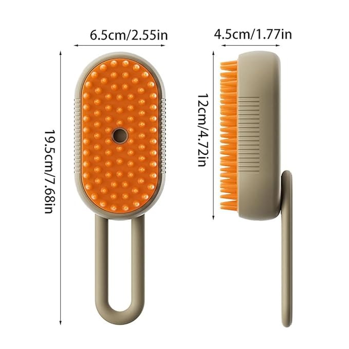 3 in 1 Cat Steam Brush, Pet Steam Cats Brushes Rechargeable Anti-Static Grooming Brushe, Vibration Massage Cleaning Shedding & Combing Multifunctional Hair Removal Comb for Cats Dog (White)