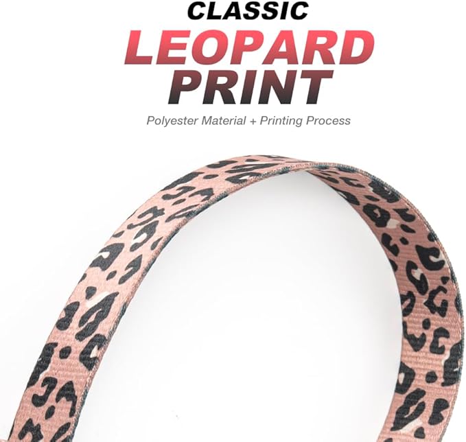 TSPRO Dog Training Leash with Sturdy Metal Buckle, 14 Inches Short Leash for Large Dogs, Comfortable Padded Handle (Leopard Print)