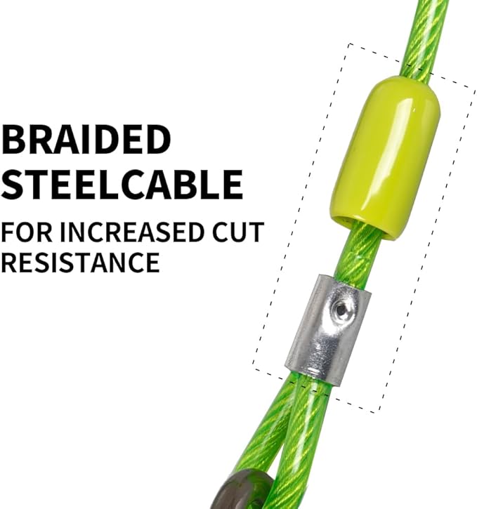 Dog tie Out Cable, 10/20/25/30/50/70/100 feet, Suitable for Dogs up to 350 pounds, Dog Cable with Swivel Buckle, Lightweight, Non-Winding, for Outdoor Camping, Yard Dog Cable (Green, 50FT)
