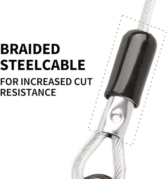 Dog Tie Out Cable, 50FT, White, Suitable for Dogs up to 350 pounds, Lightweight, Non-Winding, for Outdoor Use
