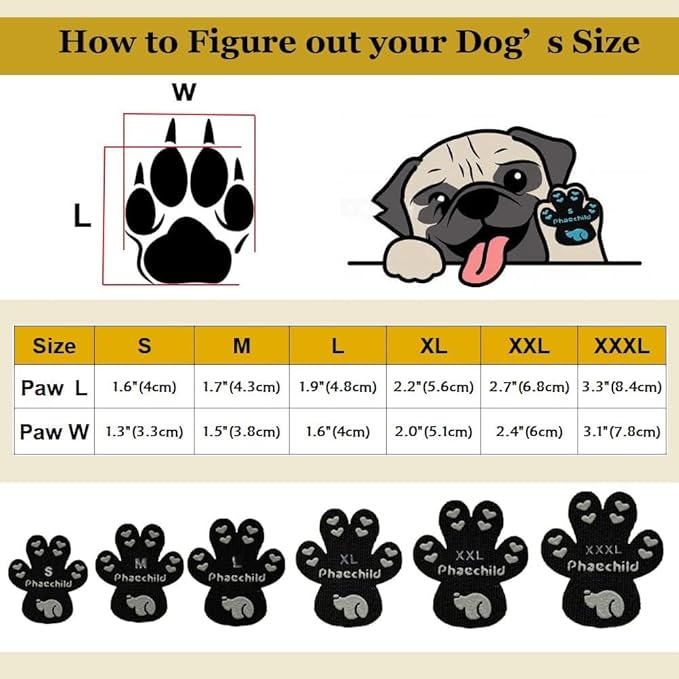 Dog Paw Pads Anti-Slip Grips,Dog Paw Protectors for Senior Dogs on Hot Pavement,Provides Traction to Keep Them from Slipping on Smooth Floors 12 sets-48 Pads Black M