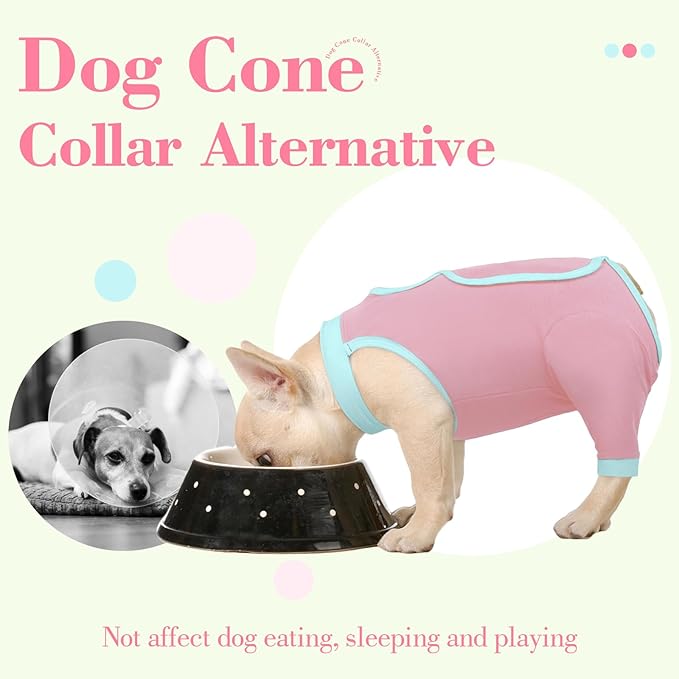 ROZKITCH Dog Surgery Leg Sleeve Rear Legs, Male Female Pet Prevent Licking Wound Elbow Knee Protector, Dog Recovery Suit Cone Collar Alternative Pants Shirt for Wound Heal Wrap Pink 2XL
