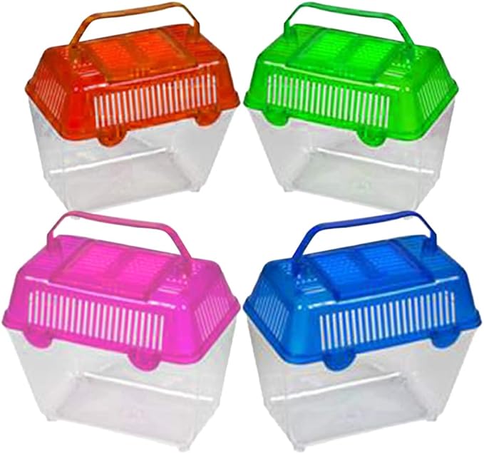 ArtCreativity Small Plastic Aquariums for Kids, Set of 4, Single Fish Aquariums in Assorted Vibrant Colors, Under-The-Sea Party Favors, Aquatic Party Supplies, Aquarium Gift Shop Items, 5 Inches