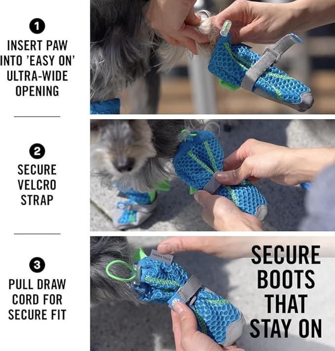 Canada Pooch Dog Boots for Hot Pavement - Dog Boots & Paw Protectors with Anti Slip Rubber | Water Friendly, Breathable Dog Shoes for Hot Days, Great for Dogs Neon Pink - Size 3