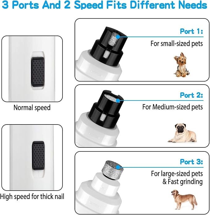 Silent Groom Pro Nail Grinder, 2025 New Dog Nail Trimmer, Rechargeable Pet Nail Grinder, Quick Dog Nail Trimmers, Pet Paws Grooming Smoothing Tool for Dogs and Cats
