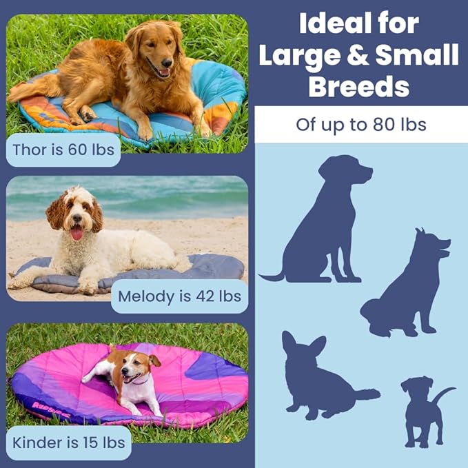 Travel Dog Bed (42" x 30") – Foldable, Packable Camping Dog Bed – Water Resistant, Cozy & Durable Mat with Soft Padding – Compact, Portable & Machine Washable – Large & Small Breeds - Pink