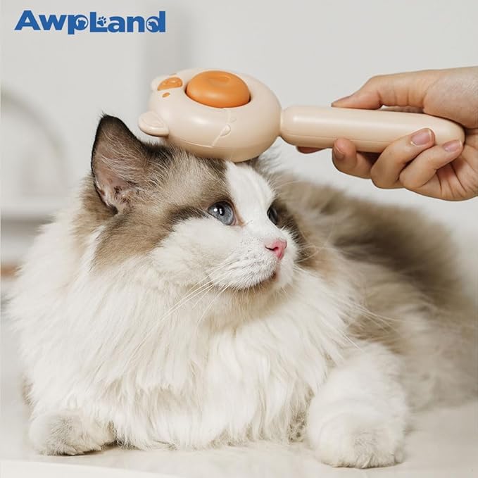 Cat Brush for Short or Long Haired Cats Dogs Rabbits, Cute Dog Brushes with Release Button for Massage and Removes Loose Fur, Dog Hair Brush Kitten Grooming Deshedding Comb