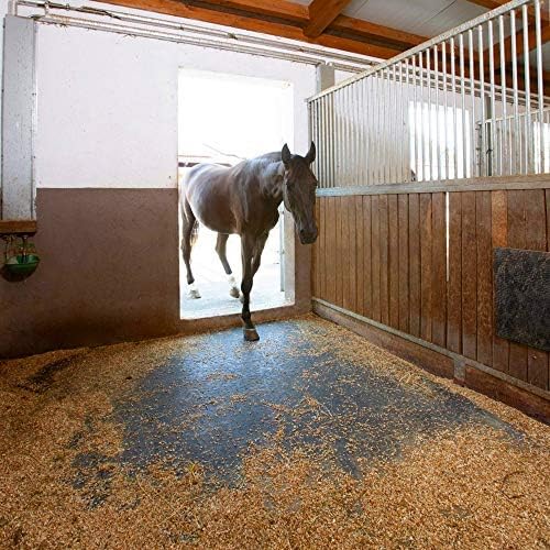 American Heavy Duty Rubber Stall Mats - Stable/Horse Thick, Durable Black 4 Center Tiles 3/8" Thick Expansion Set