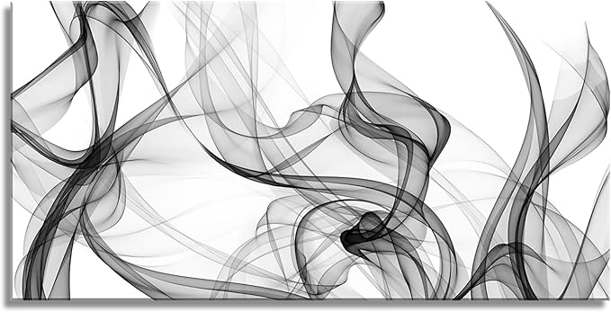 XXMWallArt FC3850 Abstract Wall Art Light Streak Black and White Abstract Line Canvas Wall Art for Living Room Bedroom Bathroom Office Wall Decor