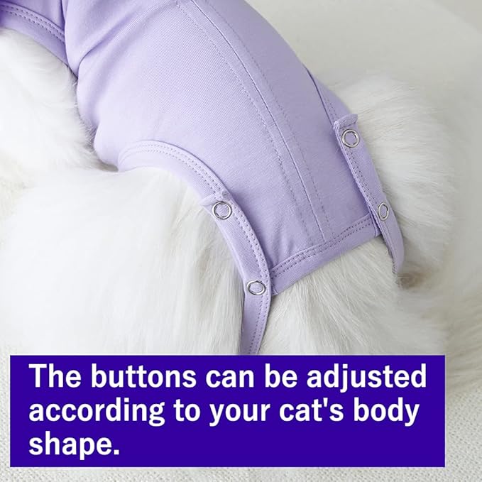 Cat Recovery Suit for Abdominal Wounds and Skin Diseases,Breathable Surgical Recovery Shirt After Surgery Wear Anti Licking Wounds,E-Collar Alternative for Female Cats Kitten(RSC01-purple-s)