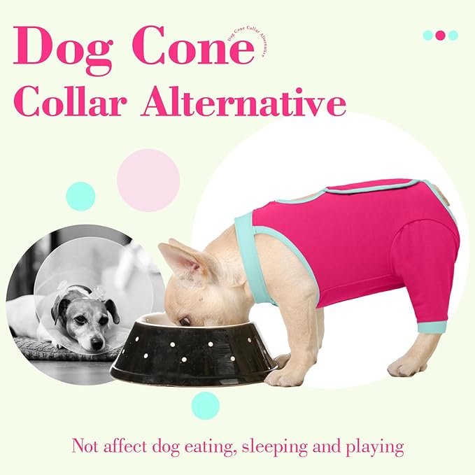 ROZKITCH Dog Surgery Leg Sleeve Rear Legs, Male Female Pet Prevent Licking Wound Elbow Knee Protector, Dog Recovery Suit Cone Collar Alternative Pants Shirt for Wound Heal Wrap Rosered 2XL