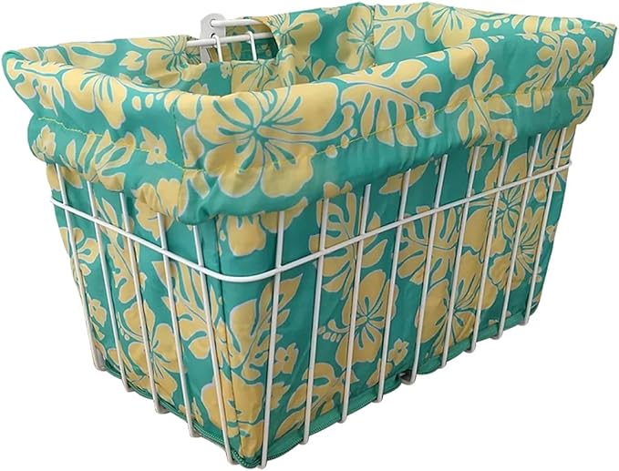 Cruiser Candy Bike Basket Liner Waterproof, Universal Fit for Most Bike Baskets, Stylish 2in1Tote, Bike Basket Cover, EBiKE Front Wire Or Wicker Bike Baskets Fits Up to 15x12x10