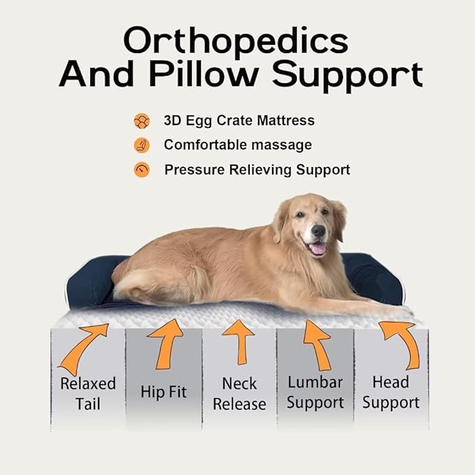 Small Dog Bed Orthopedic Washable Cat Bed Memory Foam Couch Sofa Comfy Pet Beds with Waterproof Removable Cover & Non-Slip Bottom