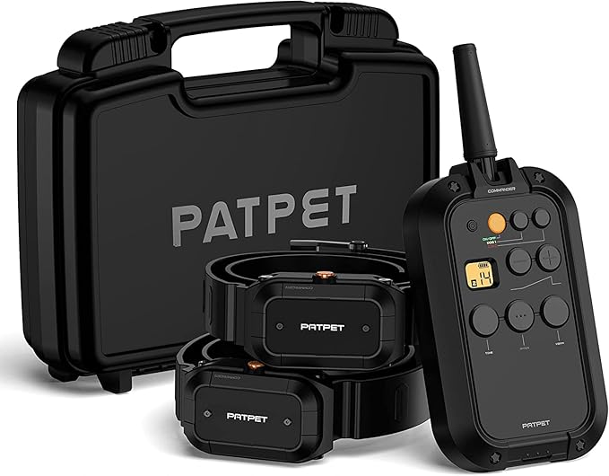PATPET Dog Shock Collar for 2 Dogs - 3/4 Mile Range E Collar for Dogs Training Collar for Large Dogs (15-140lbs)