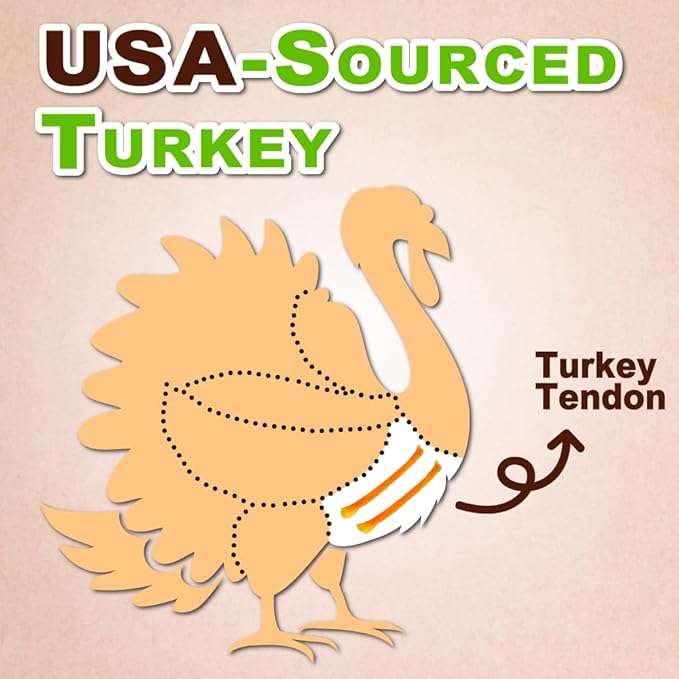 Afreschi Natural Turkey Tendon Pretzel (S) 8oz, USA-Sourced Turkey Tendon, All Natural Puppy Chew, Hypoallergenic, Rawhide Alternative, for Small Breeds