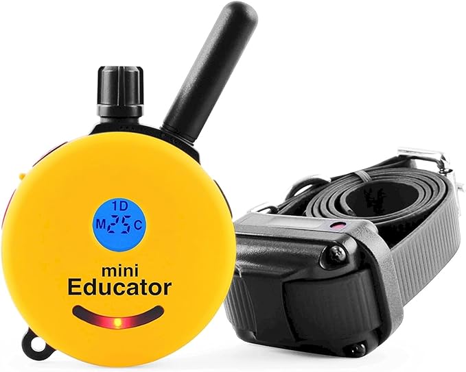 Educator E-Collar Humane Dog Training Collar with Remote, 100 Safe Tapping Stimulation Levels, Night Light, Waterproof, Rechargeable, 1/2 Mile 1 Small-Medium Dog, Yellow