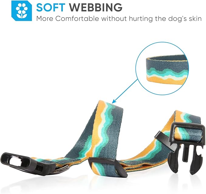 HEELE Dog Collar, Adjustable Soft Dog Collar for Small Medium Large Dogs,Bohemia Patterned Puppy Collars with Quick Release Buckle L Length 15.94''-25.59'