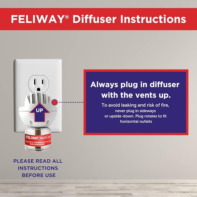 FELIWAY® MultiCat 6 x 30 Day Cat Calming Refills for Pheromone Diffuser, 6 x 48ml Value Pack- Helps Reduce Conflicts and Signs of Tension in Multi-Cat Households