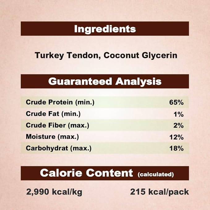 Afreschi Turkey Tendon Bone (S) 6 Pieces per Pack, USA-Sourced Turkey Tendon, All Natural Human Grade Puppy Chew, Hypoallergenic, Rawhide Alternative, Dog Treats for Small Breeds