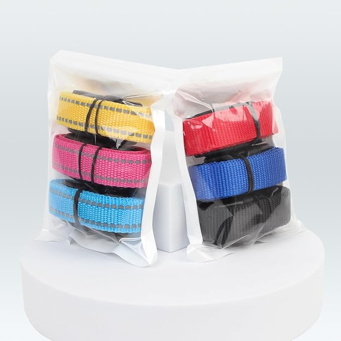 PetJoy Shock Collar Replacement Collar Strap, Bark Collar Replacement Strap 3-Packs, 3/4 Inch Dog Collar with Quick Release Buckle, Length 8-27 Inches and D-Ring