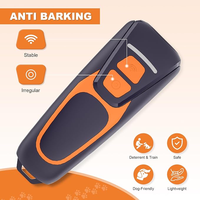 Dog Bark Deterrent Devices, Rechargeable Ultrasonic Anti Barking Device for Dogs, Dog Bark Control Devices 50FT Range Safe for Dogs & Human Portable Indoor Outdoor, Dog Training
